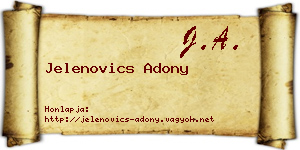 Jelenovics Adony névjegykártya